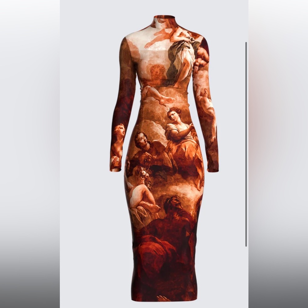 Gwen Renaissance Print Midi Dress